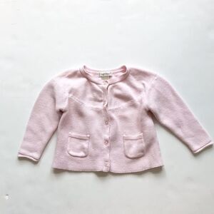 Angel dear pink knit cardigan EUC 6-12 months